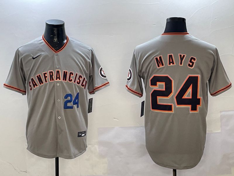 Men San Francisco Giants #24 Mays Grey Game 2025 Nike MLB Jersey style 3->san francisco giants->MLB Jersey